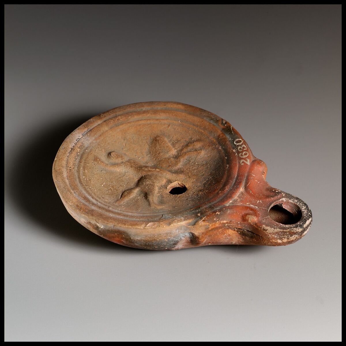 Terracotta oil lamp, Terracotta, Roman, Cypriot