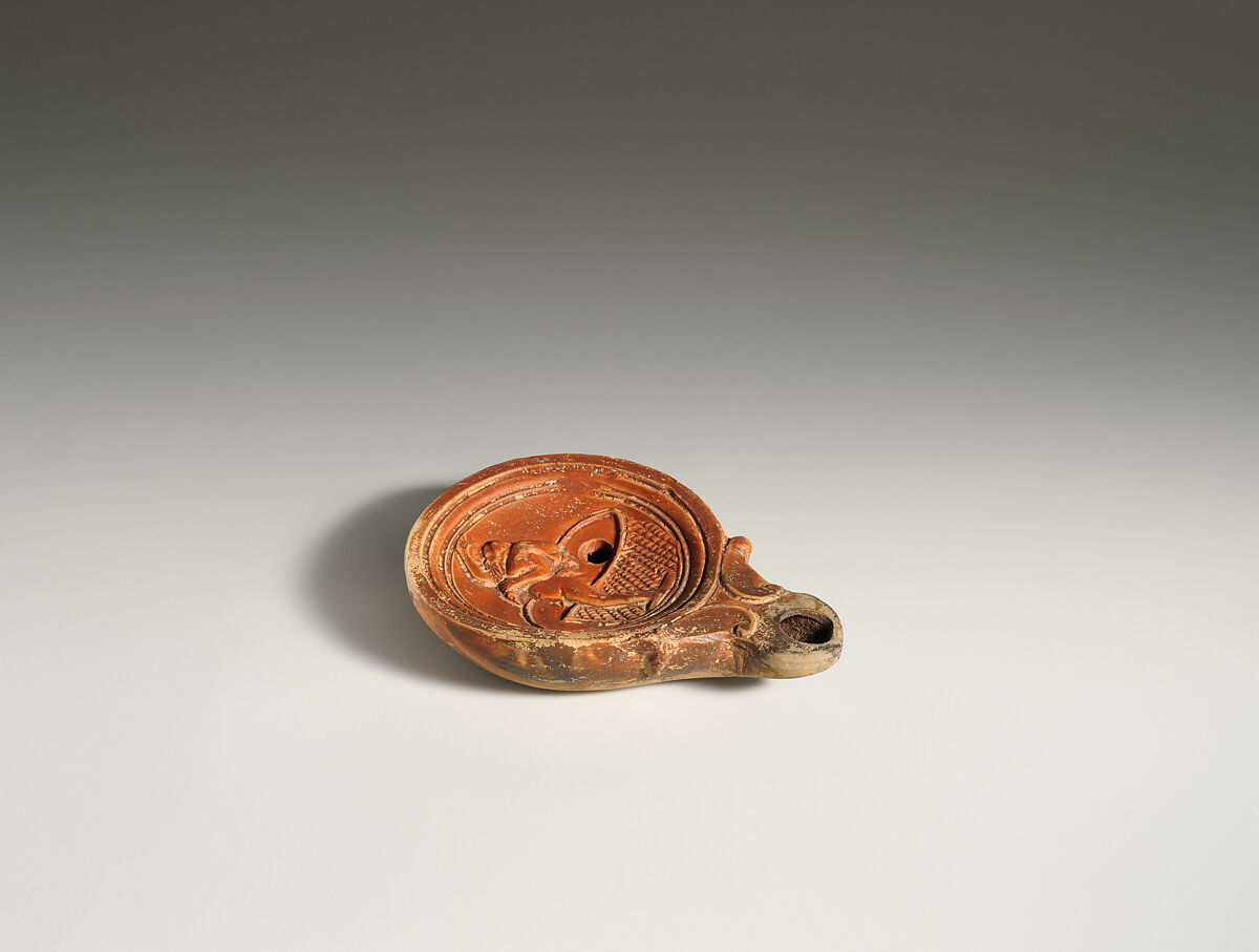 Terracotta oil lamp, Terracotta, Roman, Cypriot