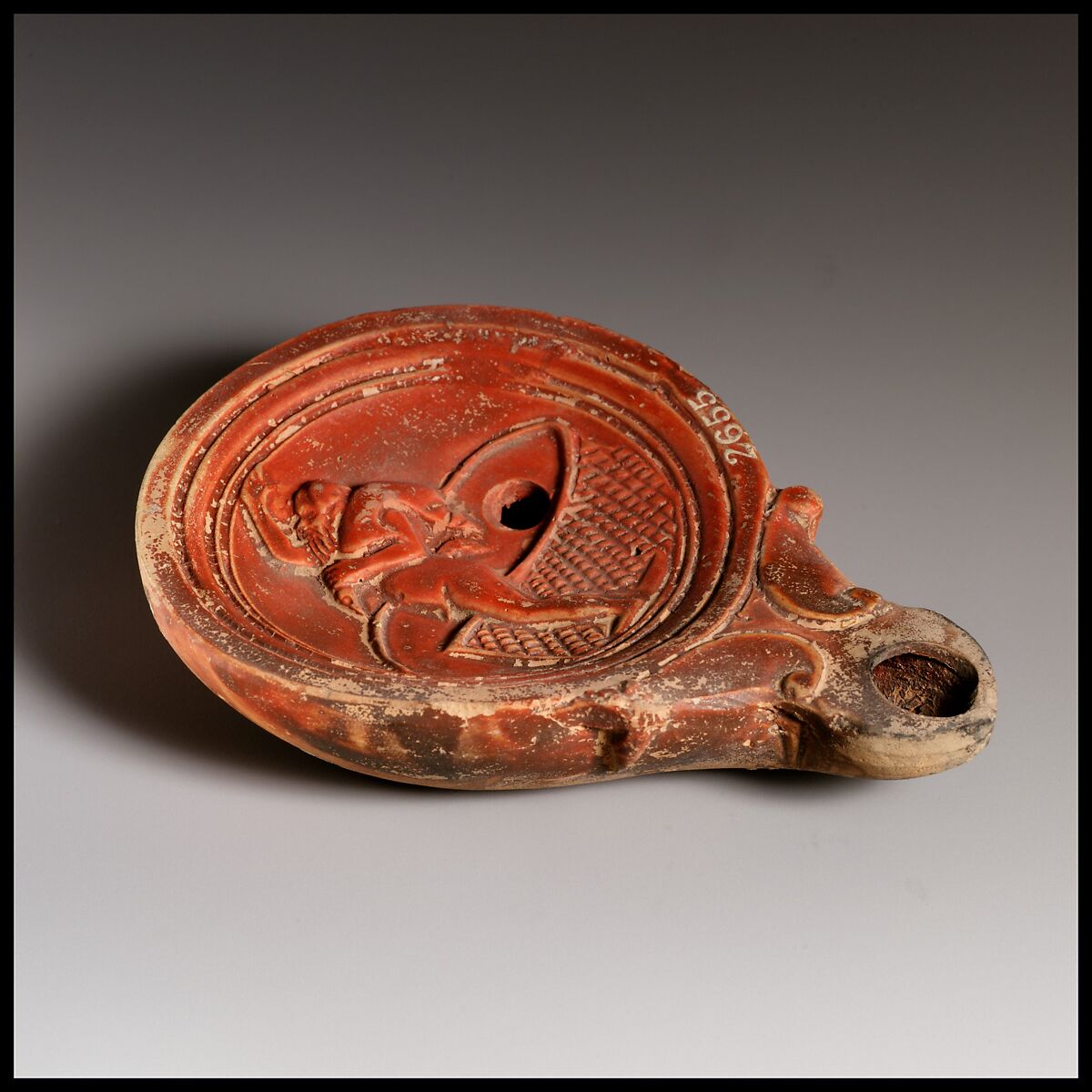 Terracotta oil lamp, Terracotta, Roman, Cypriot