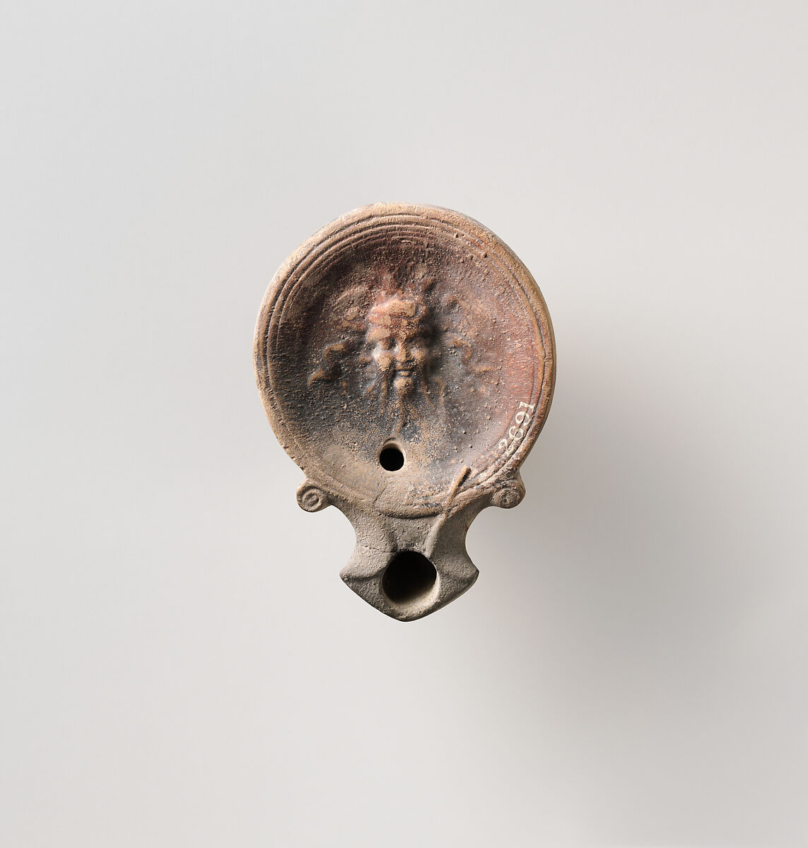 Terracotta oil lamp, Terracotta, Roman 