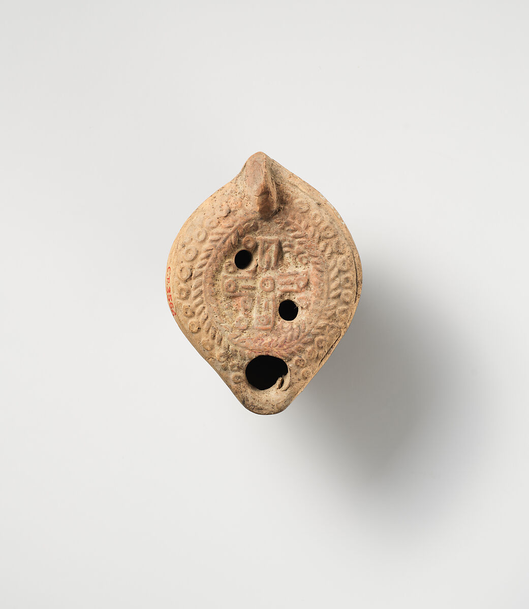 Terracotta oil lamp, Terracotta, Roman 