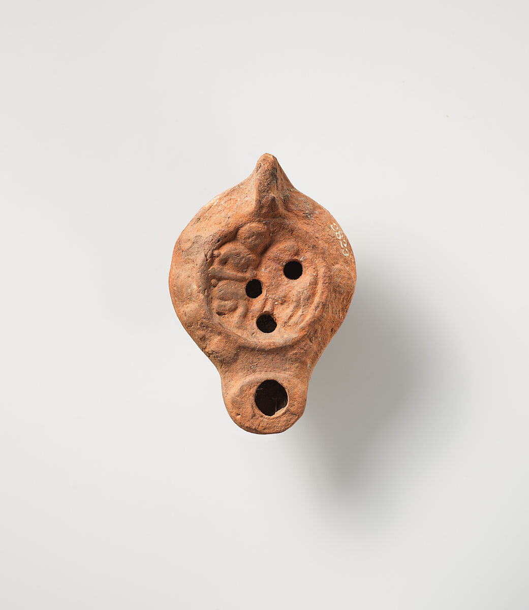 Terracotta oil lamp, Terracotta, Roman 