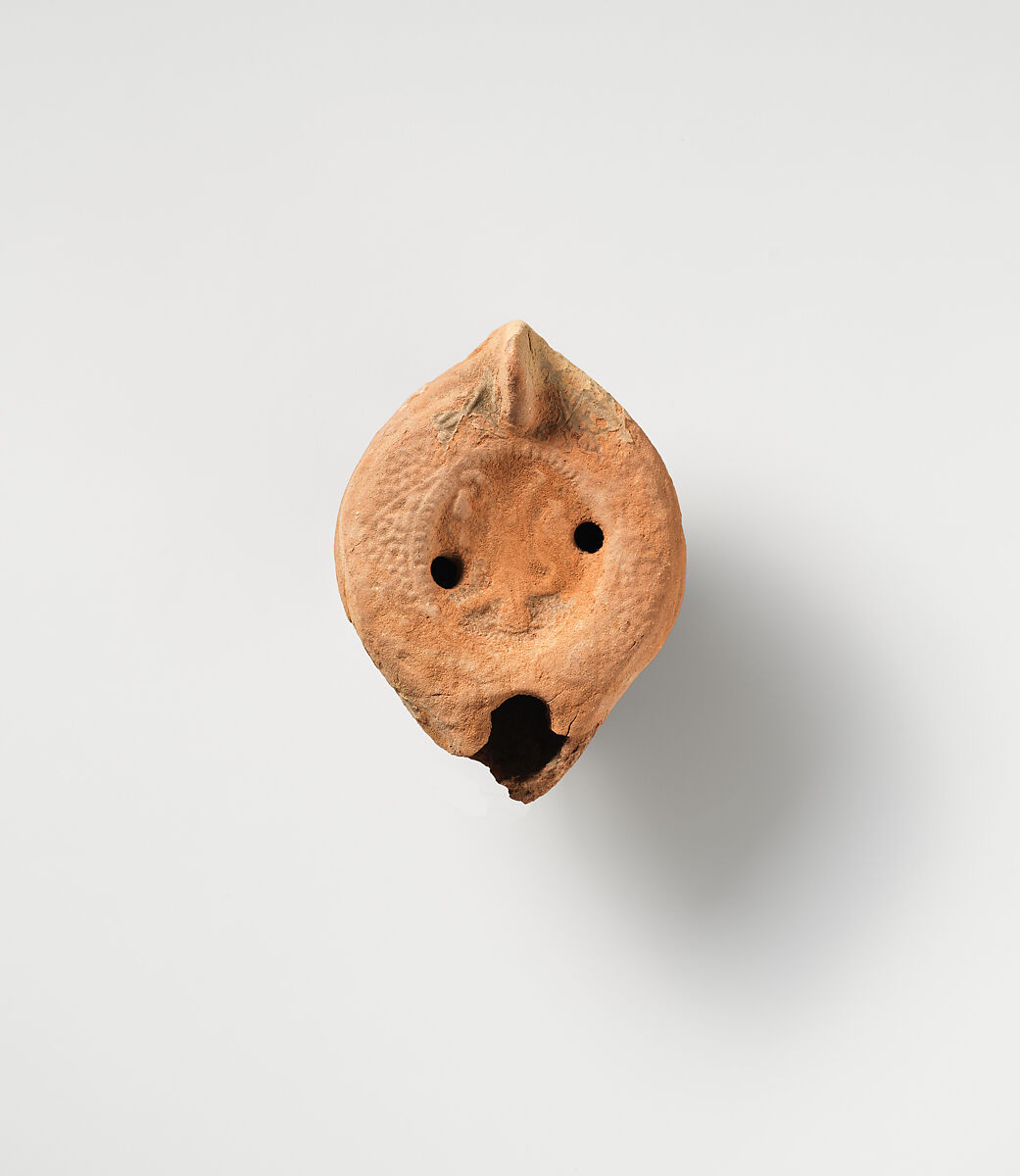 Terracotta oil lamp, Terracotta, Roman 