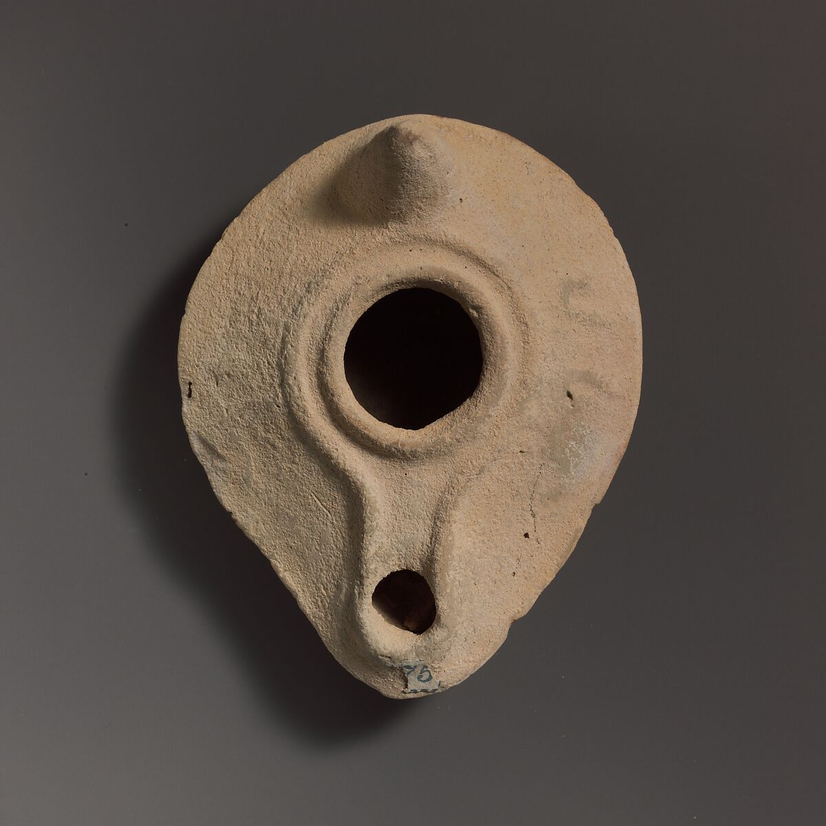 Terracotta oil lamp, Terracotta, Roman 