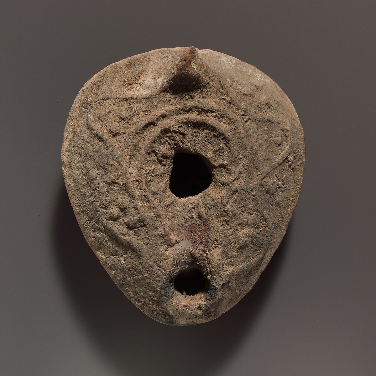 Terracotta oil lamp, Terracotta, Roman 