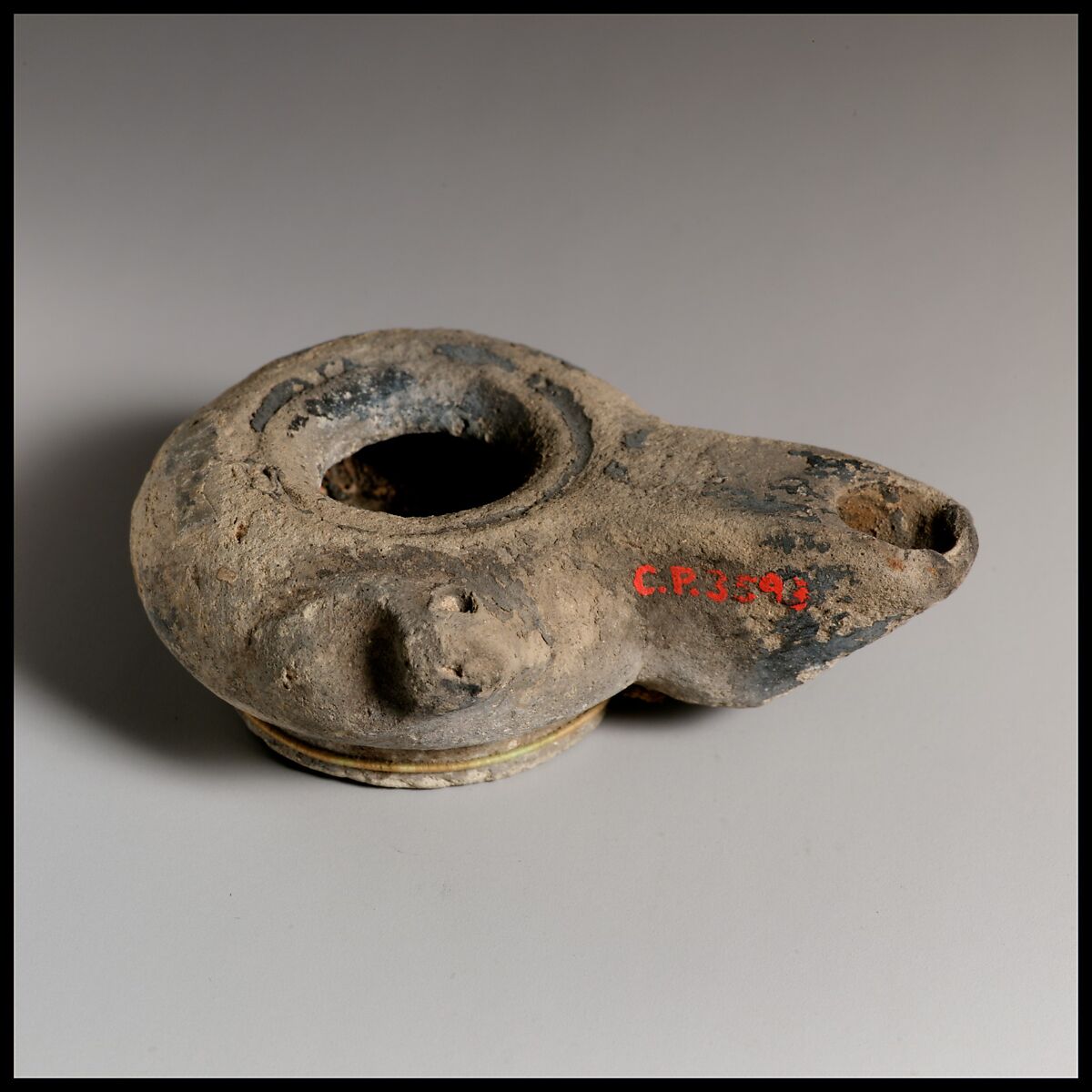 Terracotta oil lamp, Terracotta, Greek