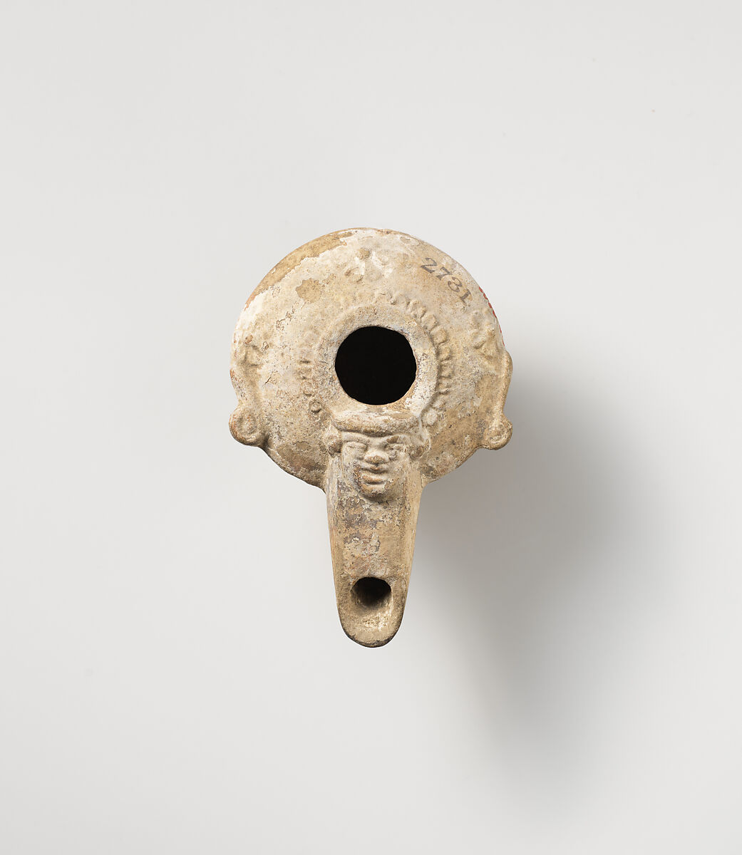 Terracotta oil lamp, Terracotta, Greek 