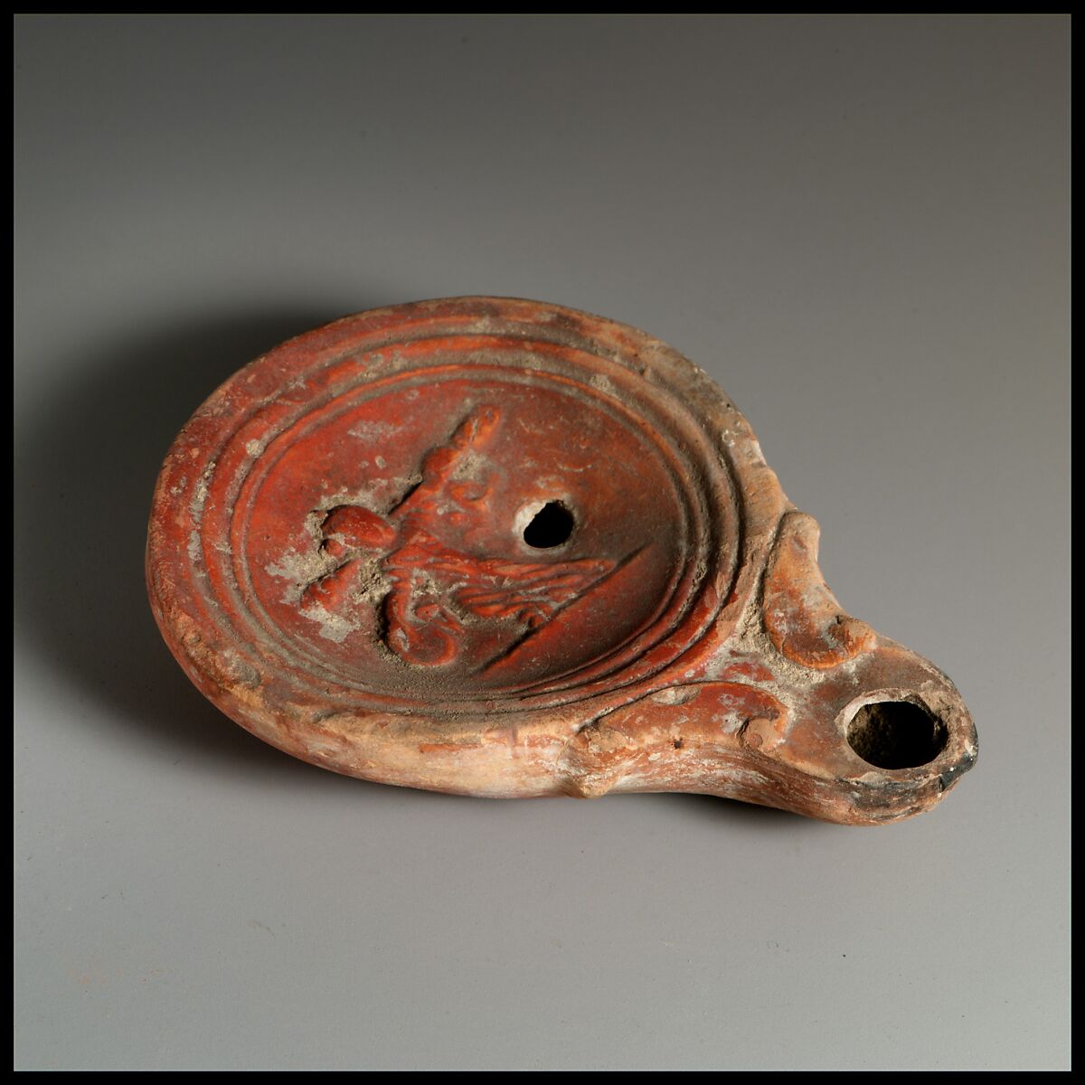 Terracotta oil lamp, Terracotta, Roman, Cypriot