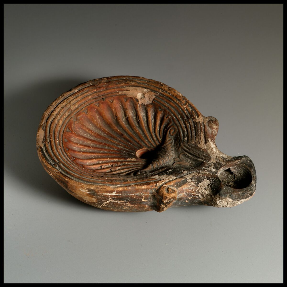 Terracotta oil lamp, Terracotta, Roman, Cypriot