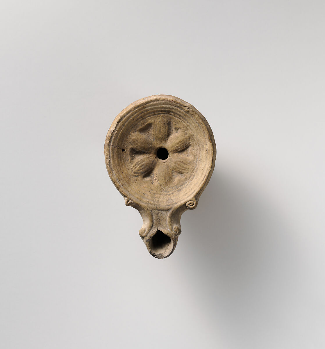 Terracotta oil lamp, Terracotta, Roman, Cypriot 