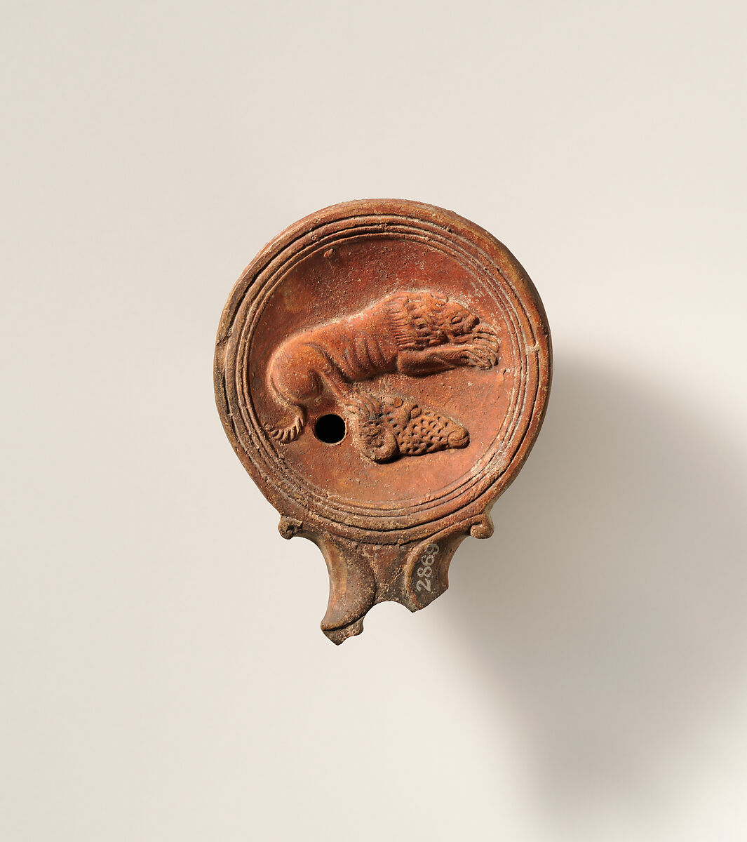 Terracotta oil lamp, Terracotta, Roman, Cypriot 