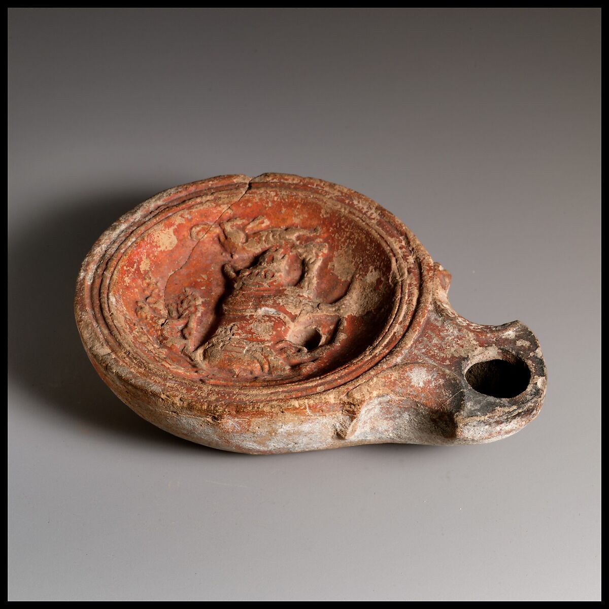 Terracotta oil lamp, Terracotta, Roman, Cypriot