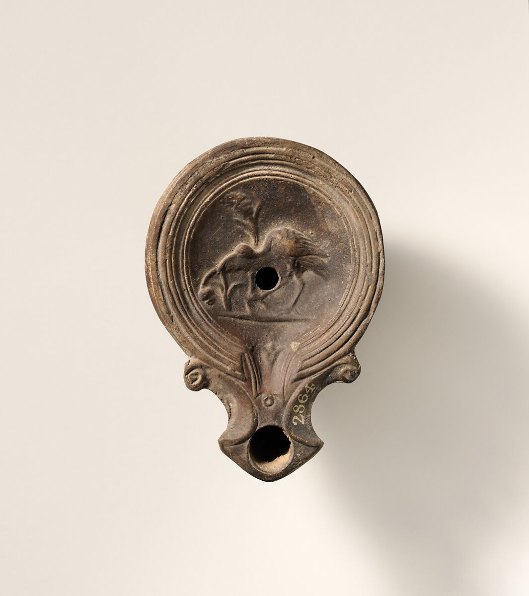 Terracotta oil lamp, Terracotta, Roman, Cypriot 