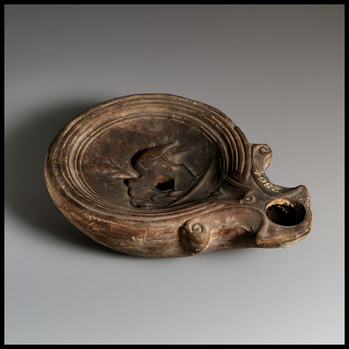 Terracotta oil lamp, Terracotta, Roman, Cypriot