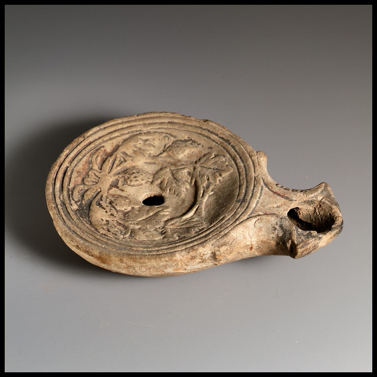 Terracotta oil lamp, Terracotta, Roman, Cypriot