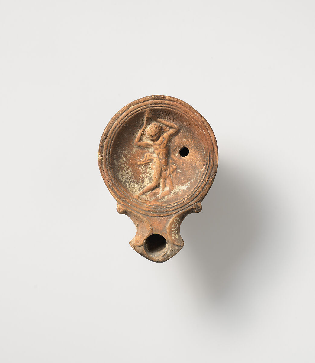 Terracotta oil lamp, Terracotta, Roman, Cypriot 