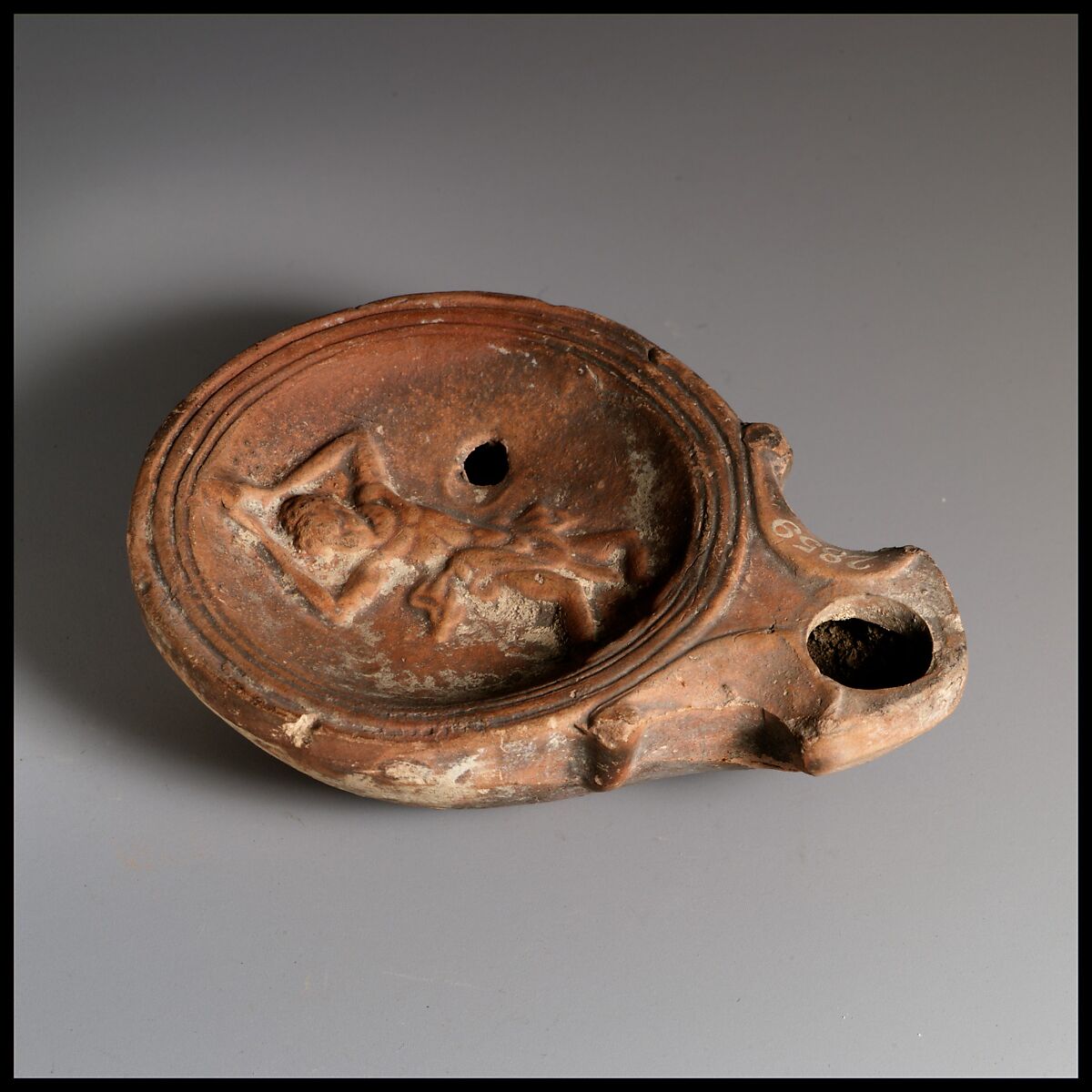 Terracotta oil lamp, Terracotta, Roman, Cypriot