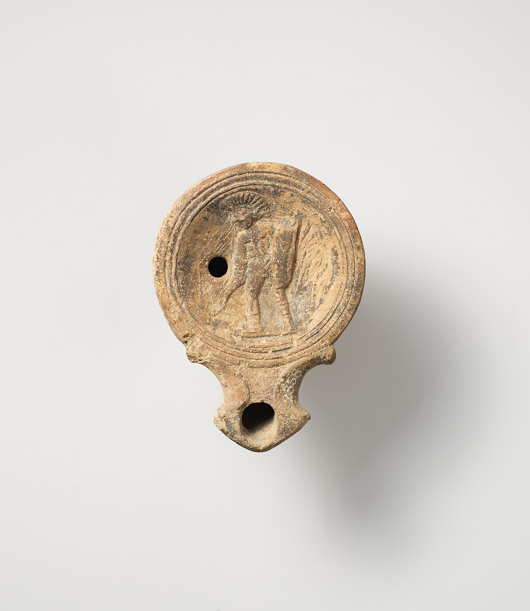 Terracotta oil lamp, Terracotta, Roman, Cypriot 