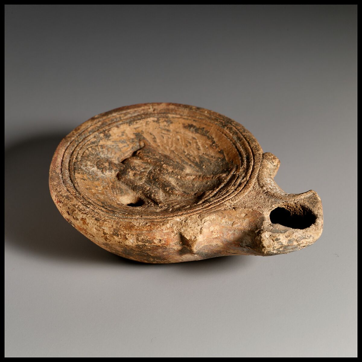 Terracotta oil lamp, Terracotta, Roman, Cypriot