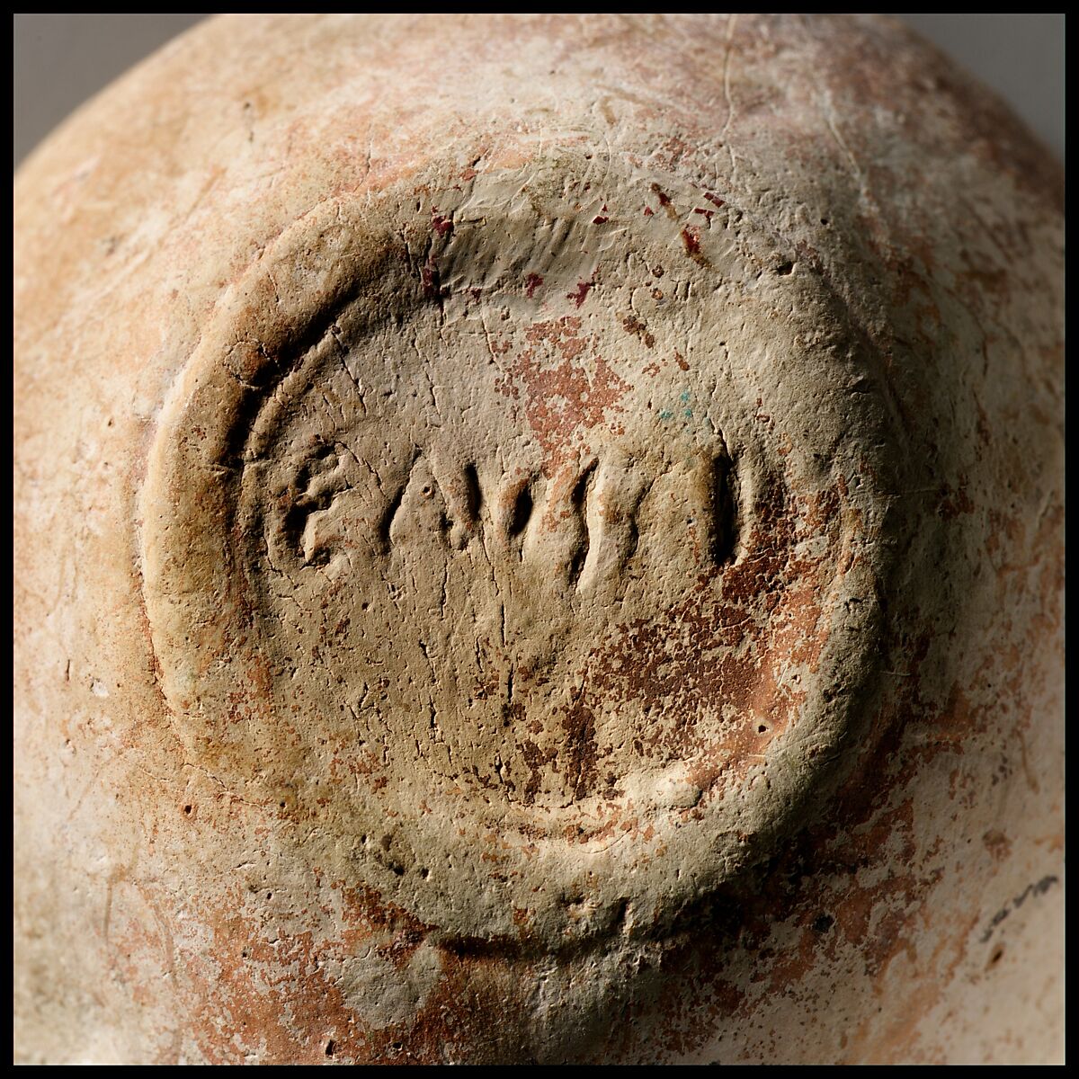 Terracotta oil lamp, Terracotta, Roman