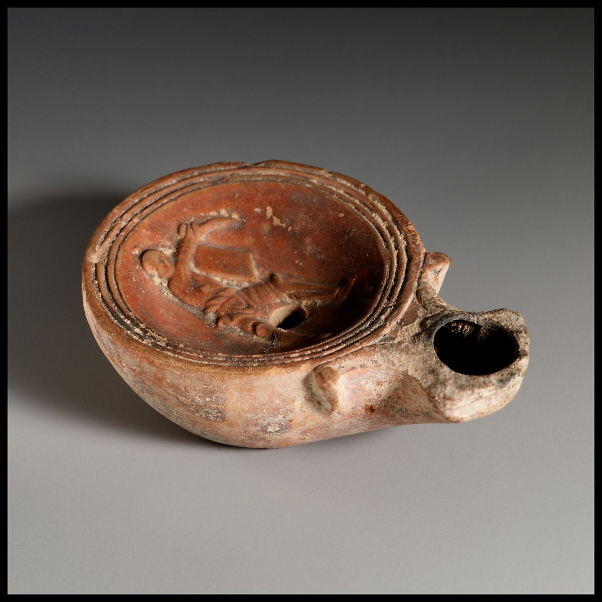 Terracotta oil lamp, Terracotta, Roman, Cypriot