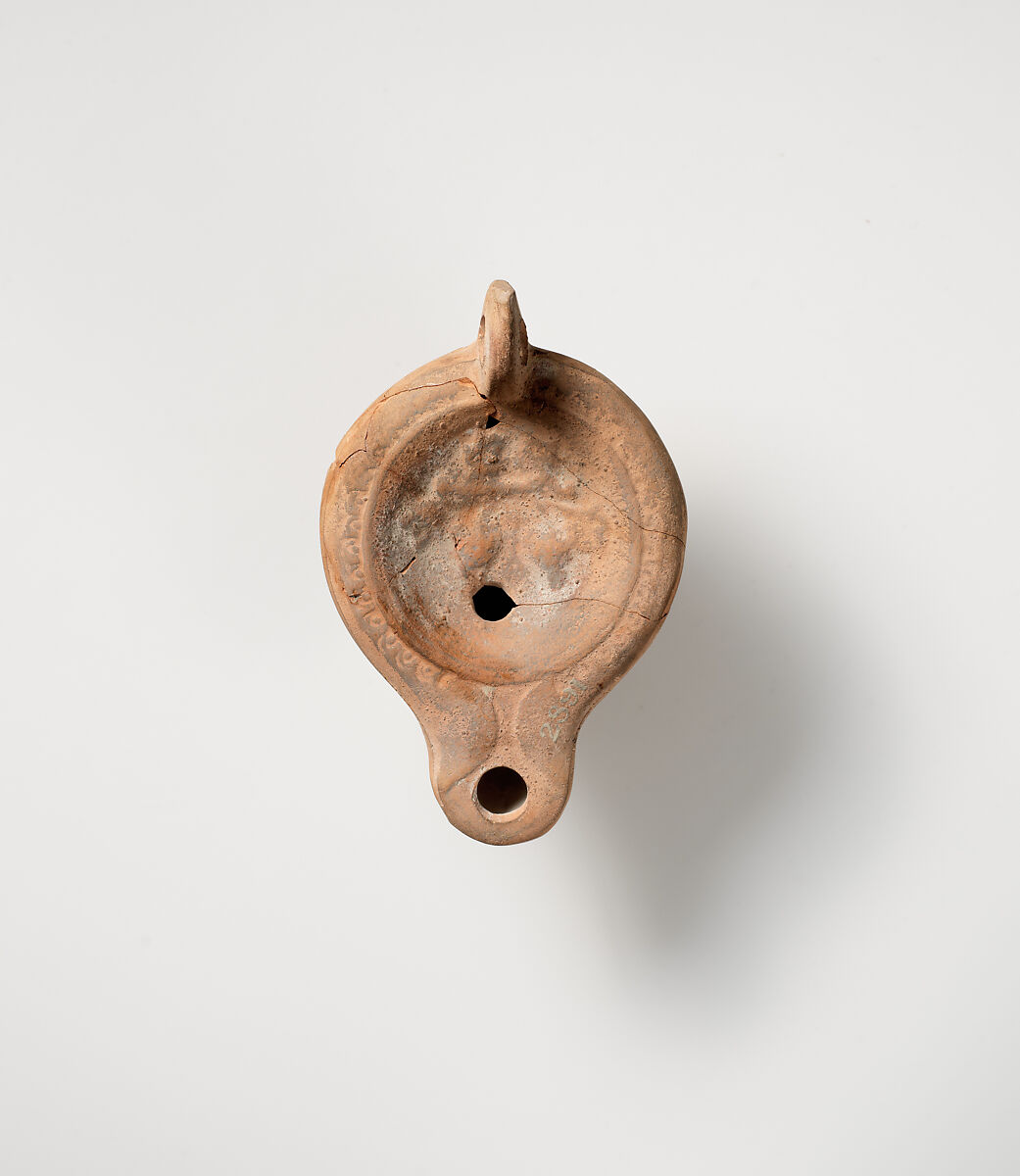 Terracotta oil lamp, Terracotta, Roman, Cypriot 