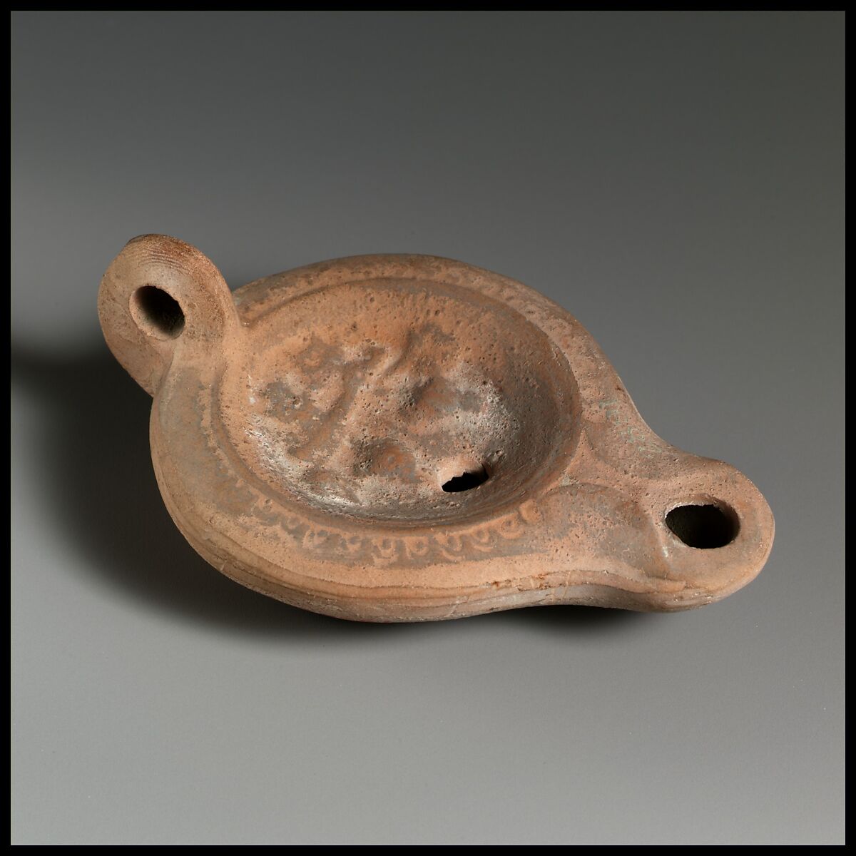 Terracotta oil lamp, Terracotta, Roman, Cypriot