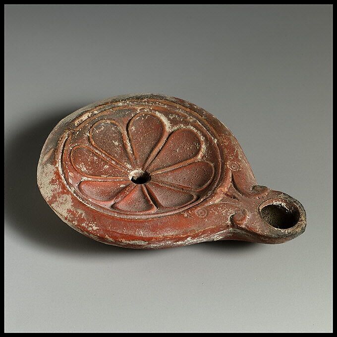 Terracotta oil lamp, Terracotta, Roman, Cypriot