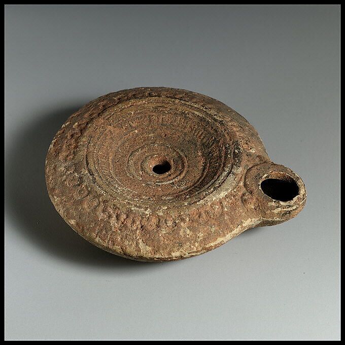 Terracotta oil lamp, Terracotta, Roman, Cypriot
