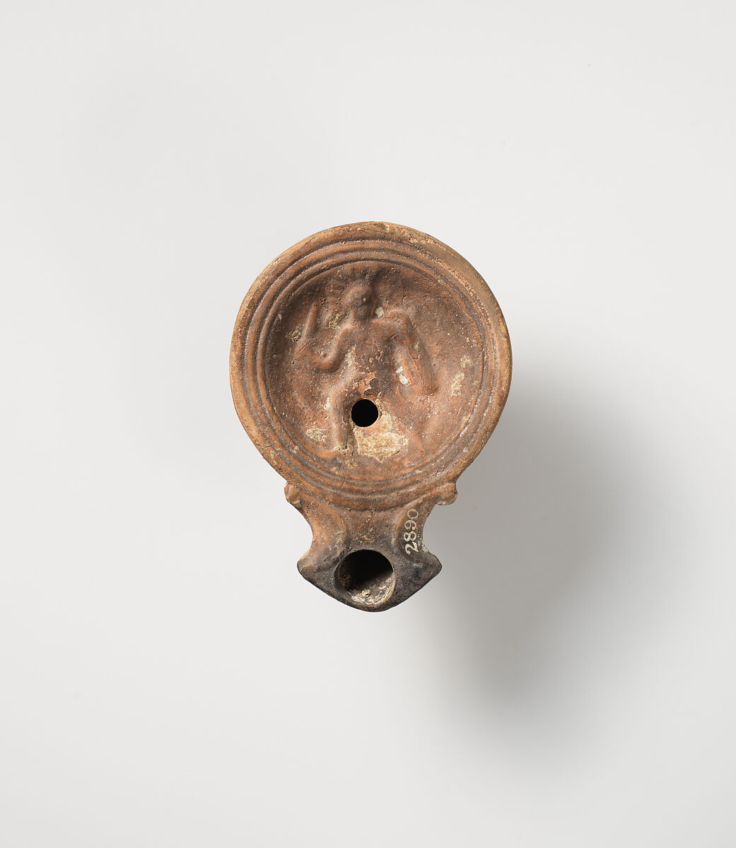 Terracotta oil lamp, Terracotta, Roman, Cypriot 