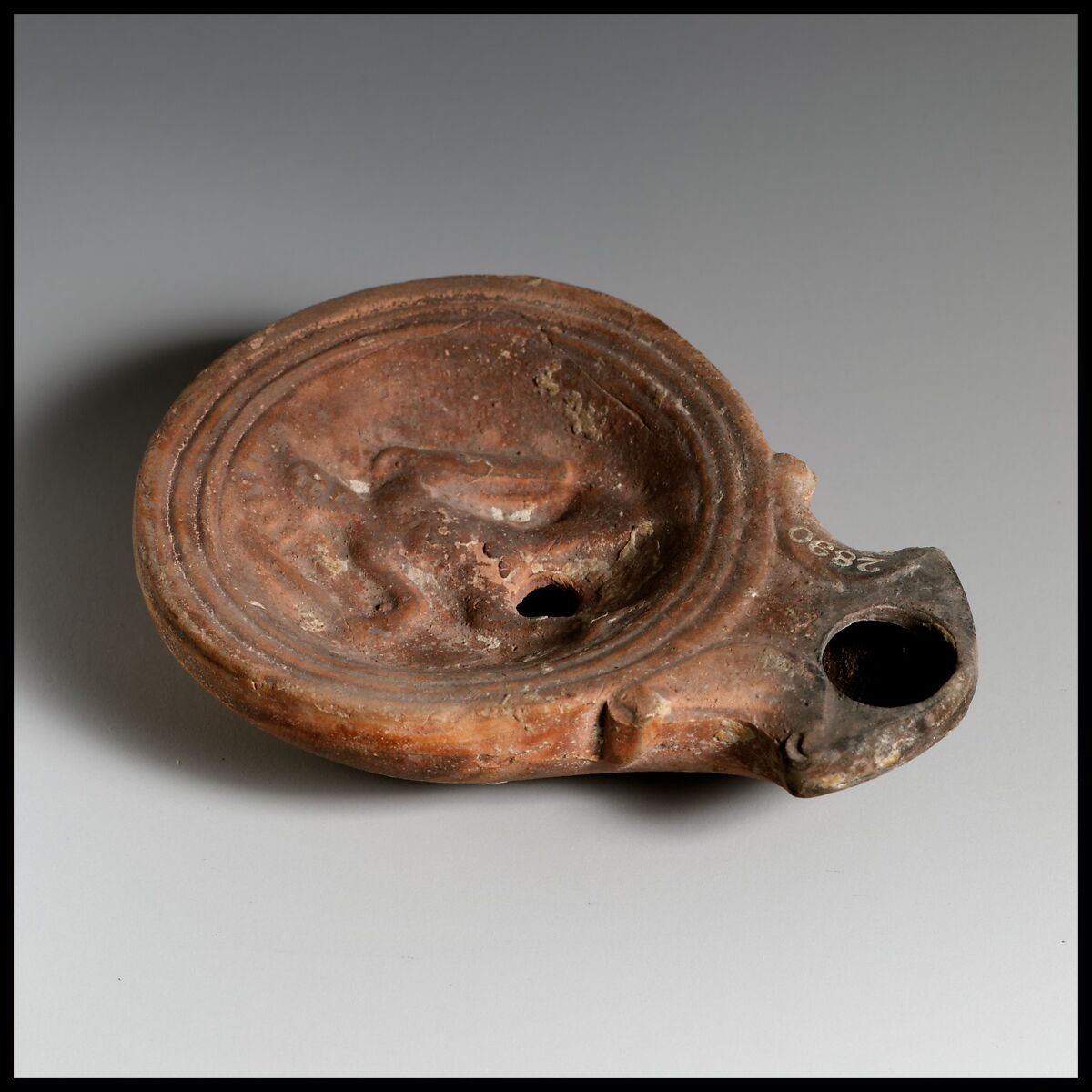 Terracotta oil lamp, Terracotta, Roman, Cypriot