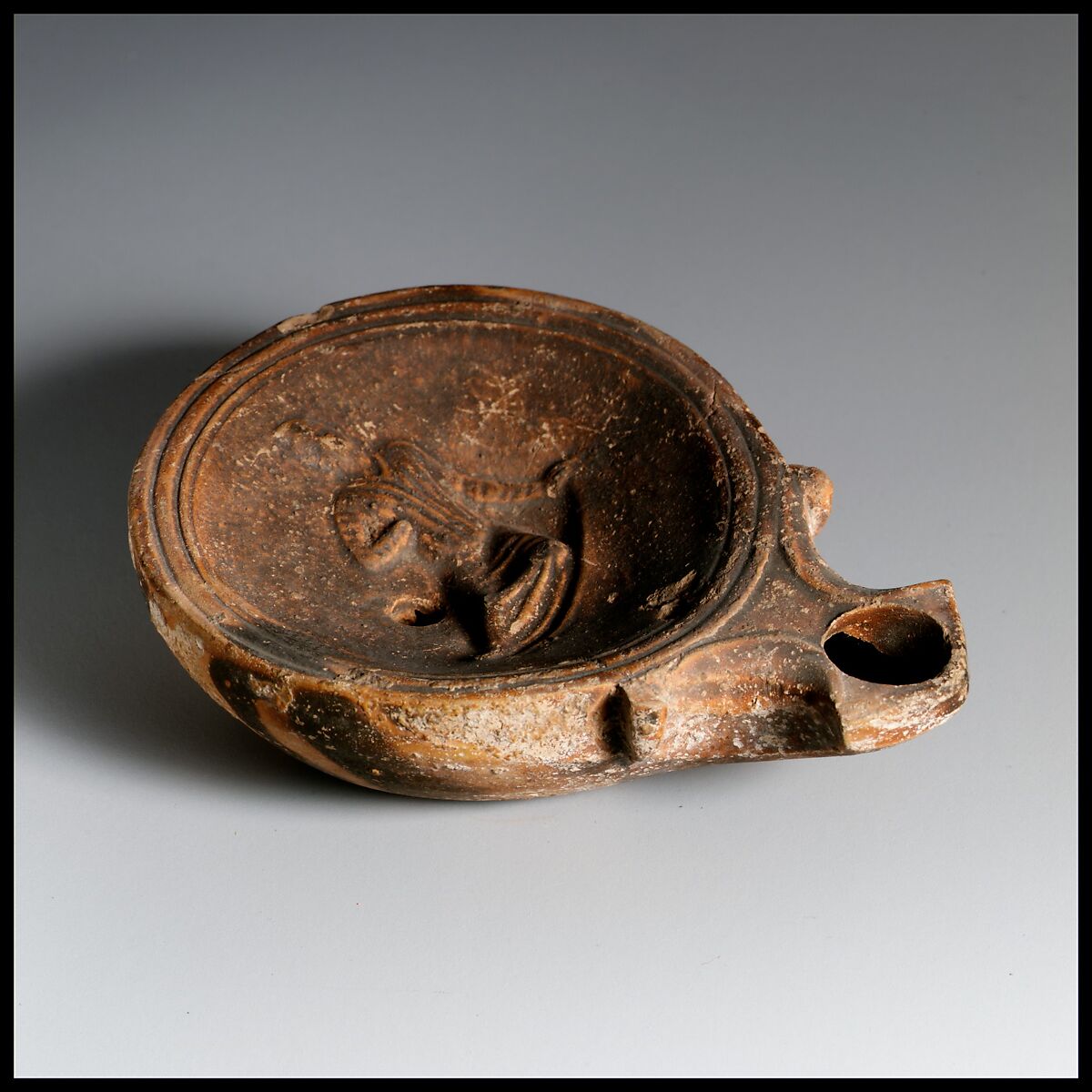 Terracotta oil lamp, Terracotta, Roman, Cypriot