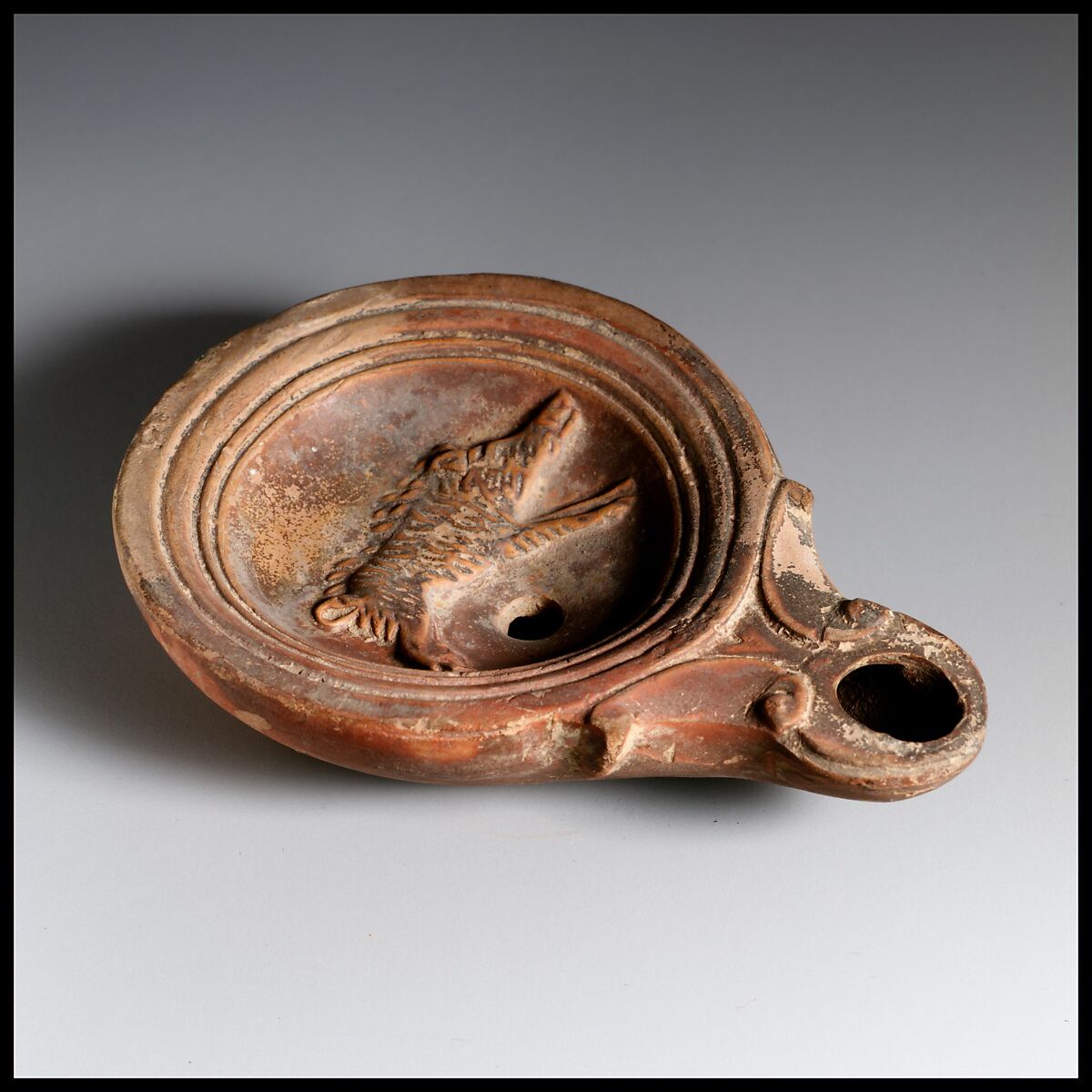 Terracotta oil lamp, Terracotta, Roman, Cypriot