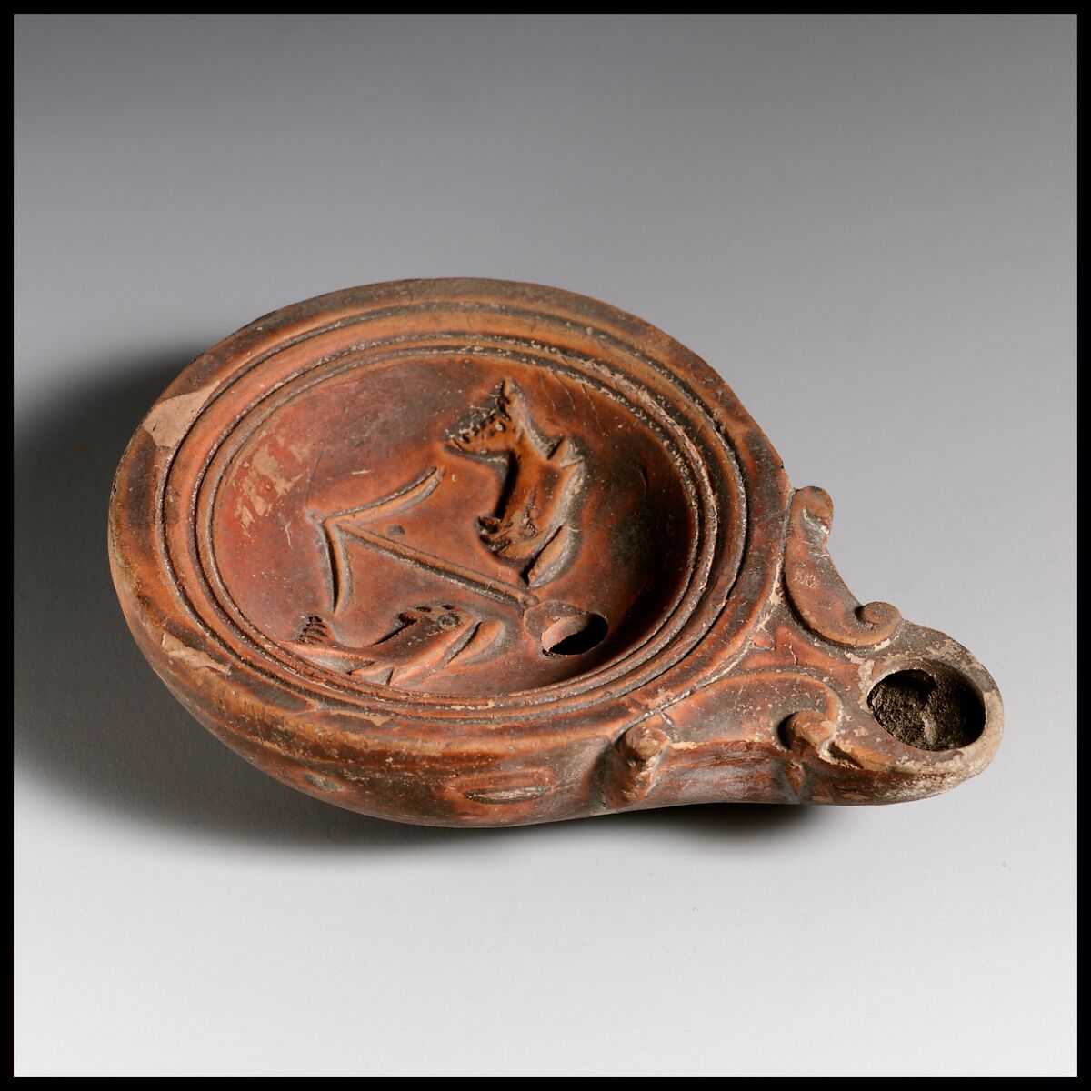Terracotta oil lamp, Terracotta, Roman, Cypriot