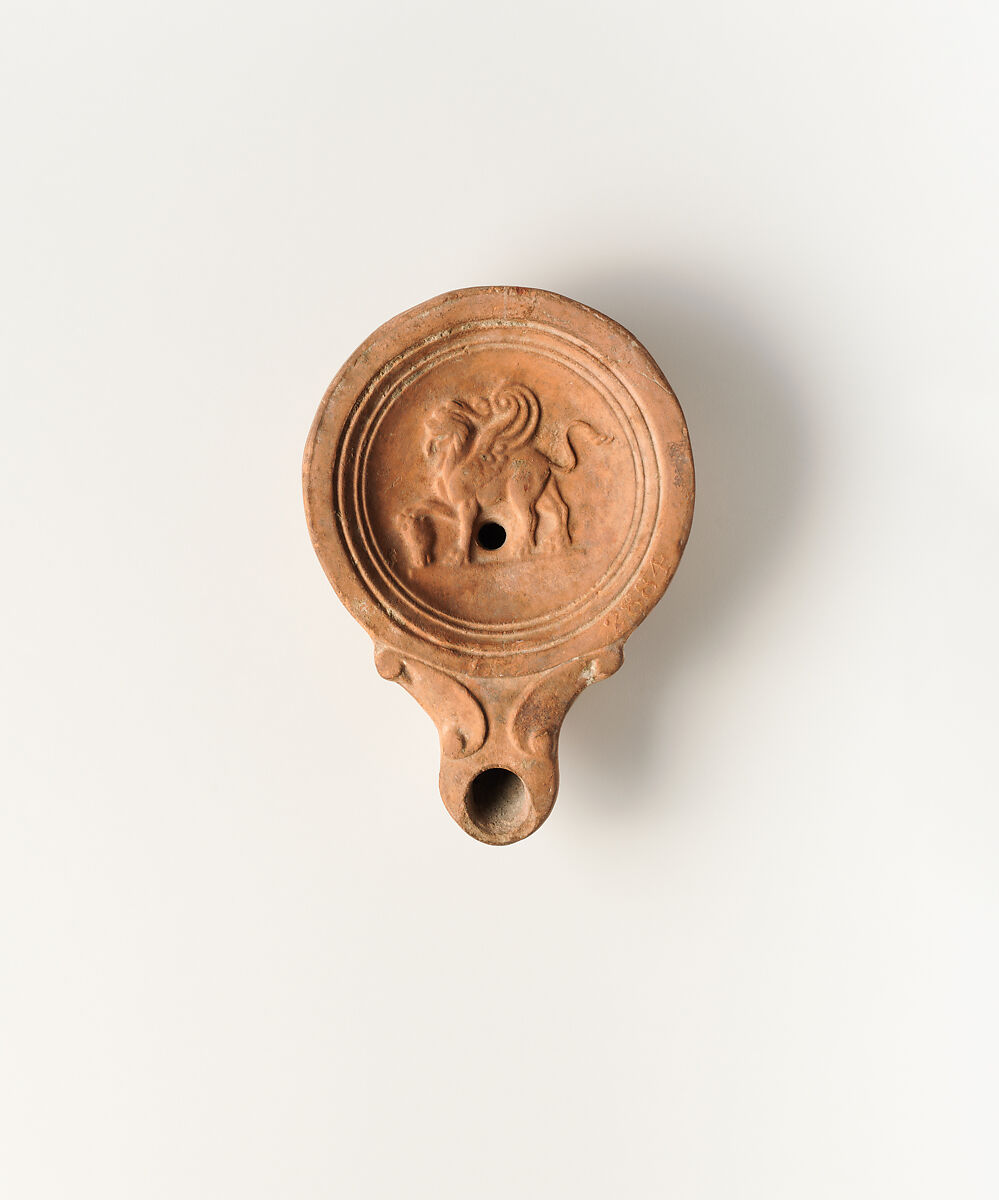 Terracotta oil lamp, Terracotta, Roman, Cypriot 