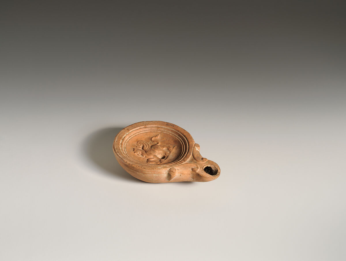 Terracotta oil lamp, Terracotta, Roman, Cypriot