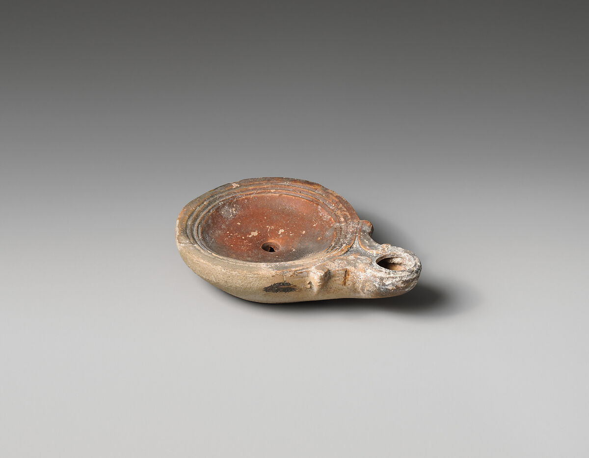 Terracotta oil lamp, Terracotta, Roman, Cypriot 