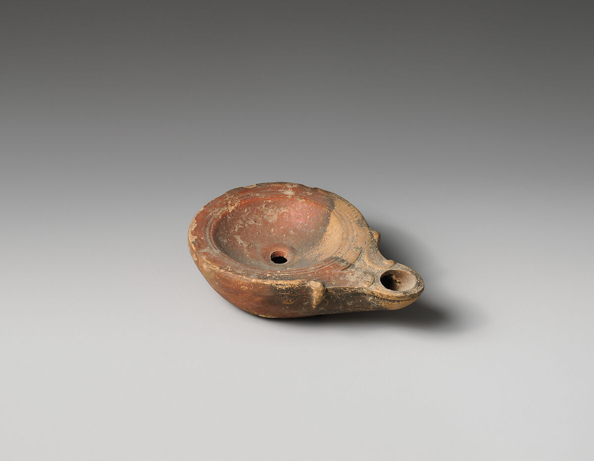 Terracotta oil lamp, Terracotta, Roman, Cypriot 