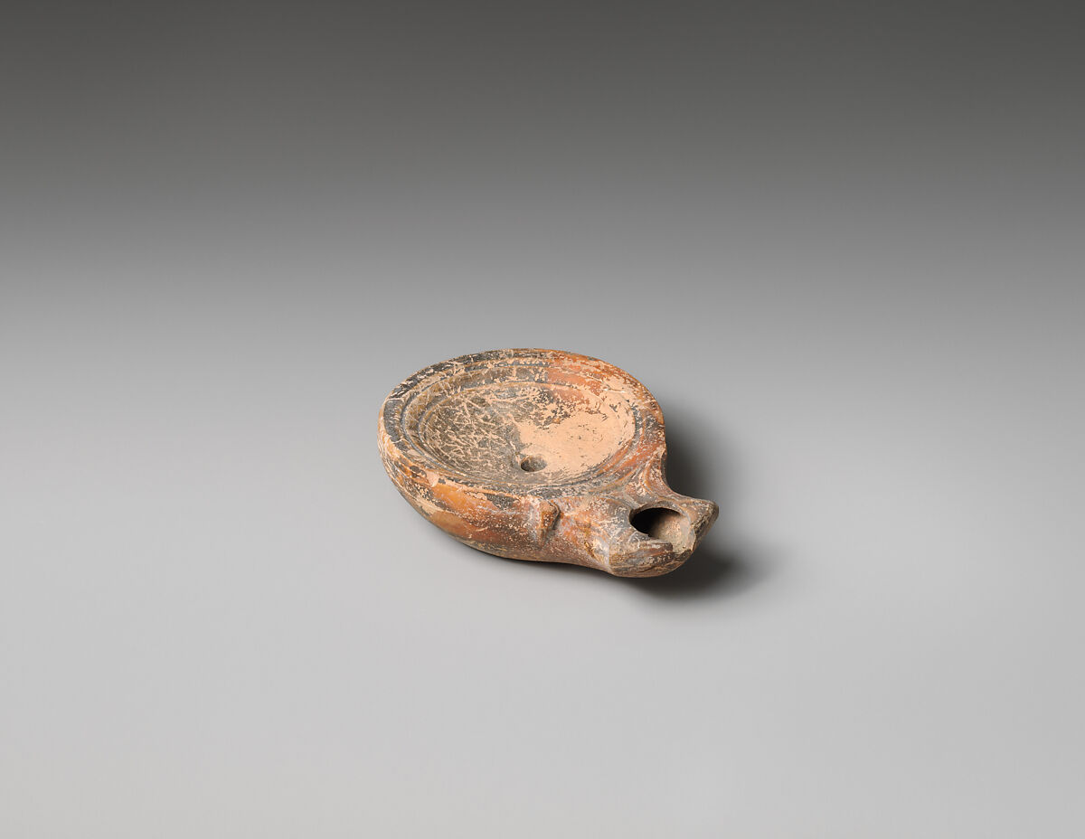 Terracotta oil lamp, Terracotta, Roman, Cypriot 