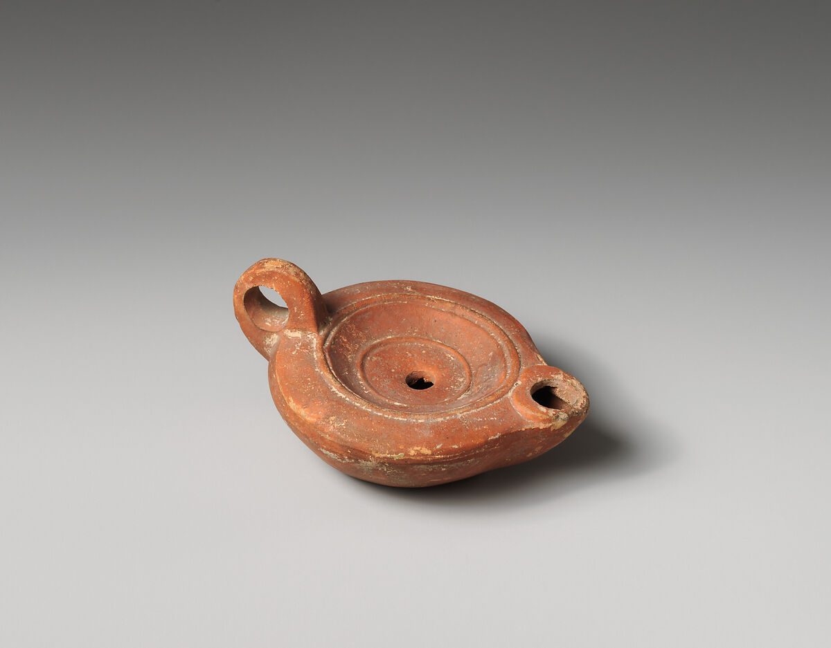 Terracotta oil lamp, Terracotta, Roman, Cypriot 