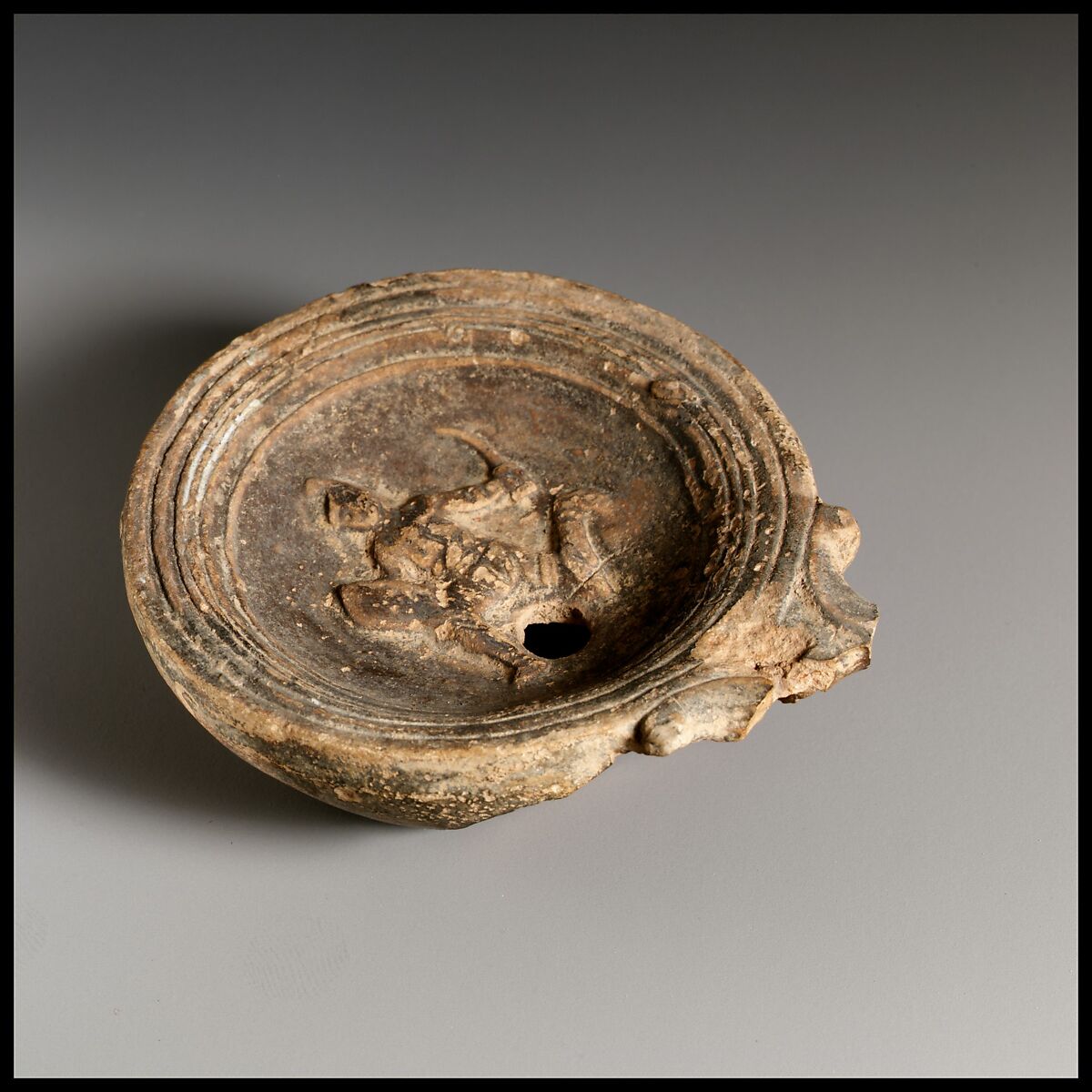 Terracotta oil lamp, Terracotta, Roman, Cypriot