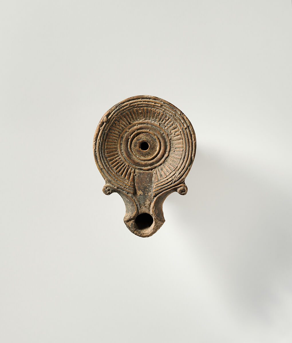 Terracotta oil lamp, Terracotta, Roman, Cypriot 