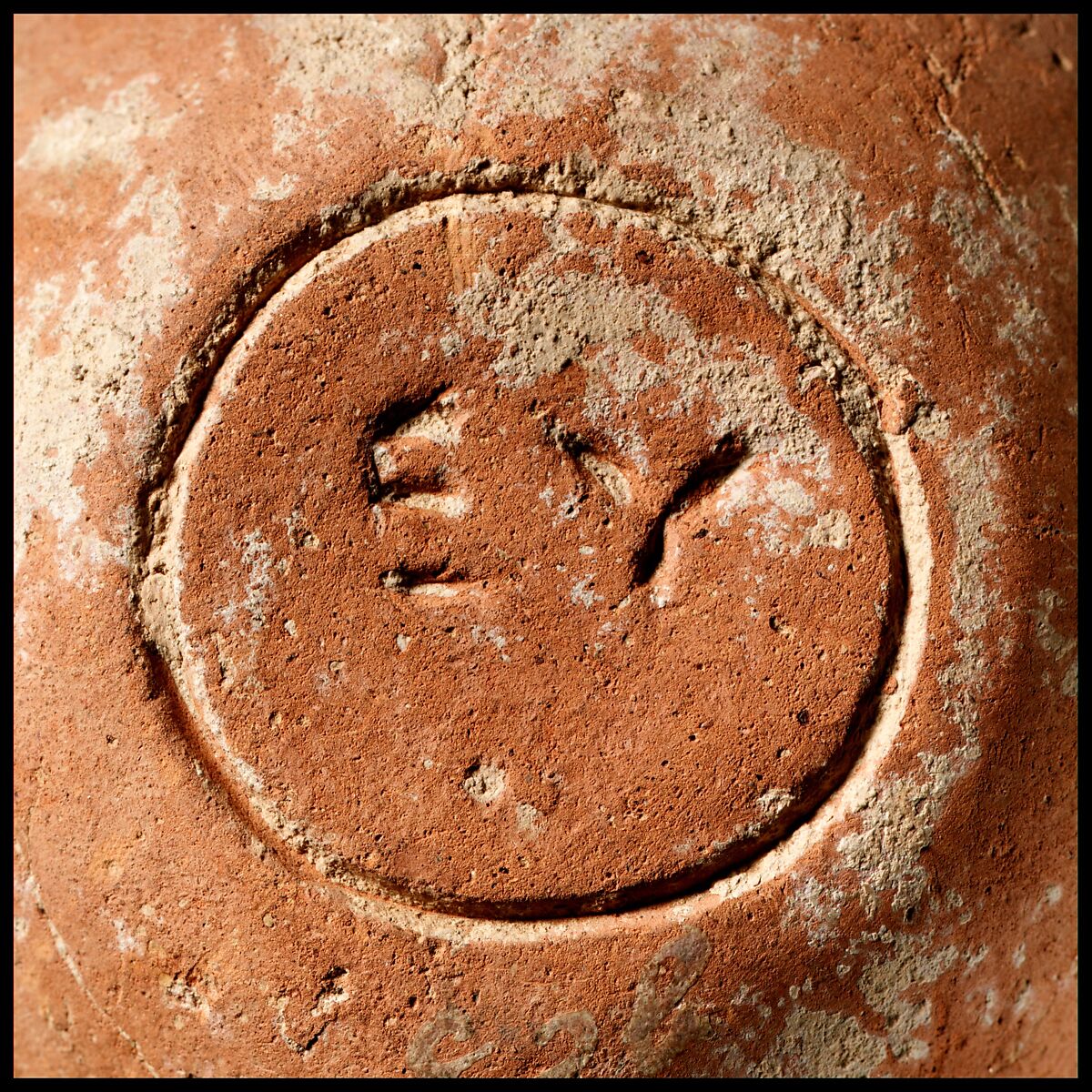 Terracotta oil lamp, Terracotta, Roman