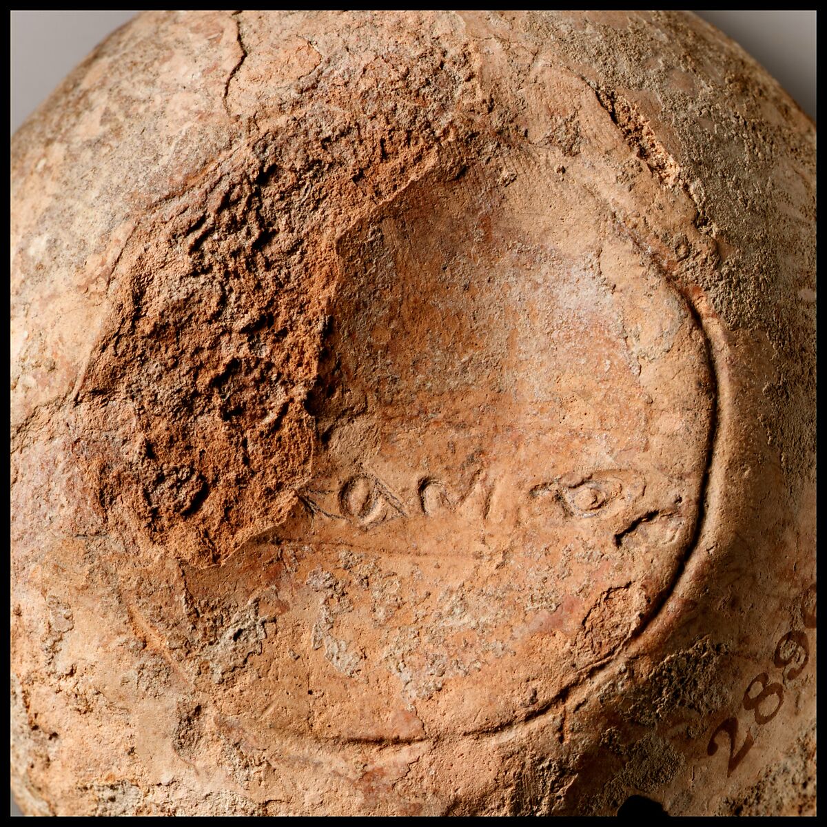 Terracotta oil lamp, Terracotta, Roman