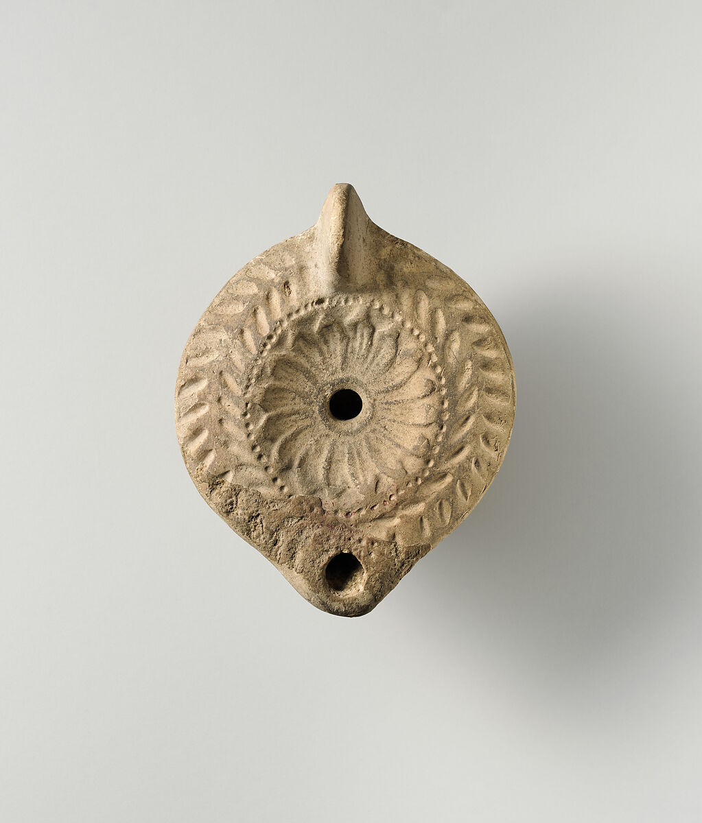 Terracotta oil lamp, Terracotta, Roman, Cypriot 