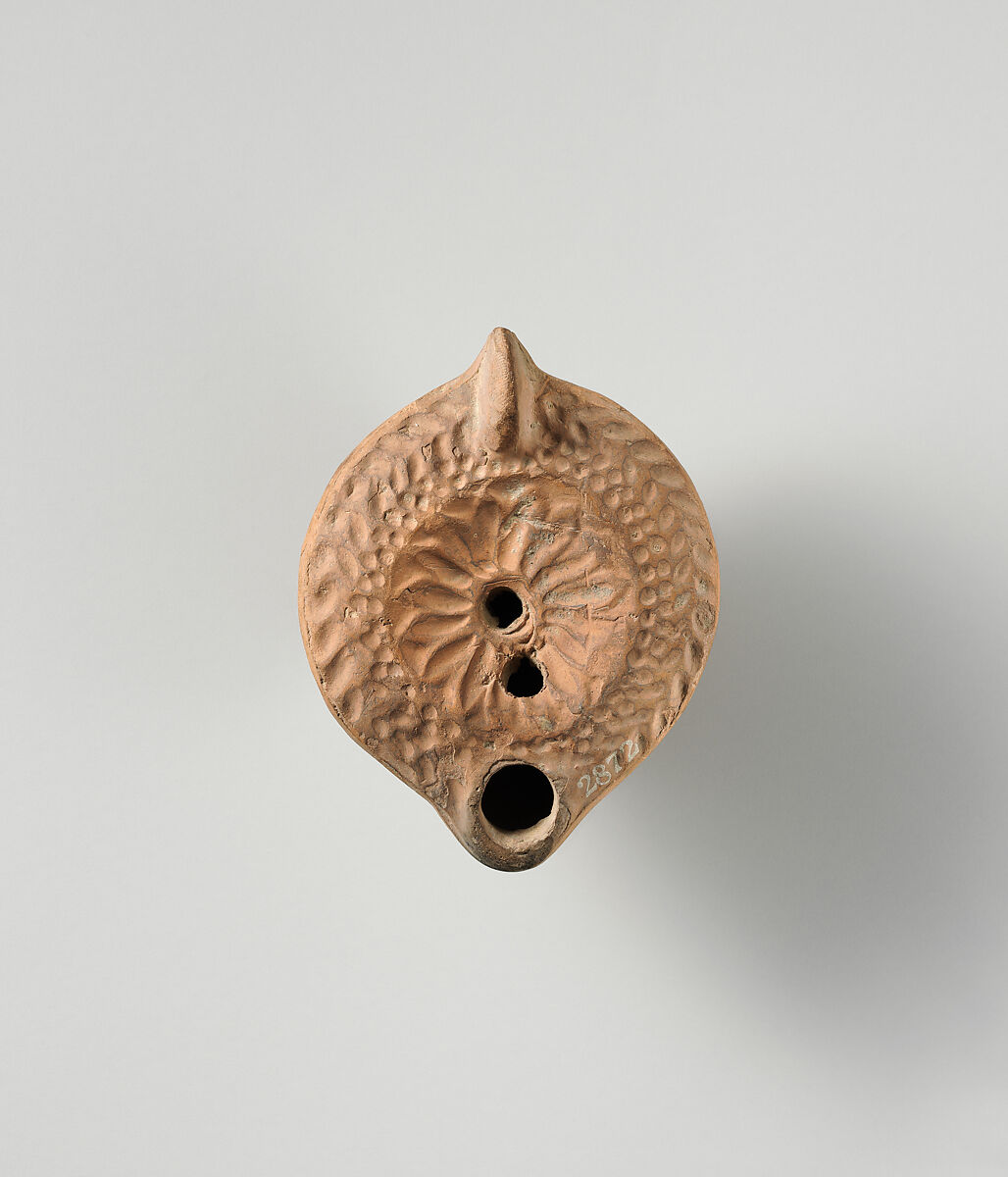 Terracotta oil lamp, Terracotta, Roman, Cypriot 