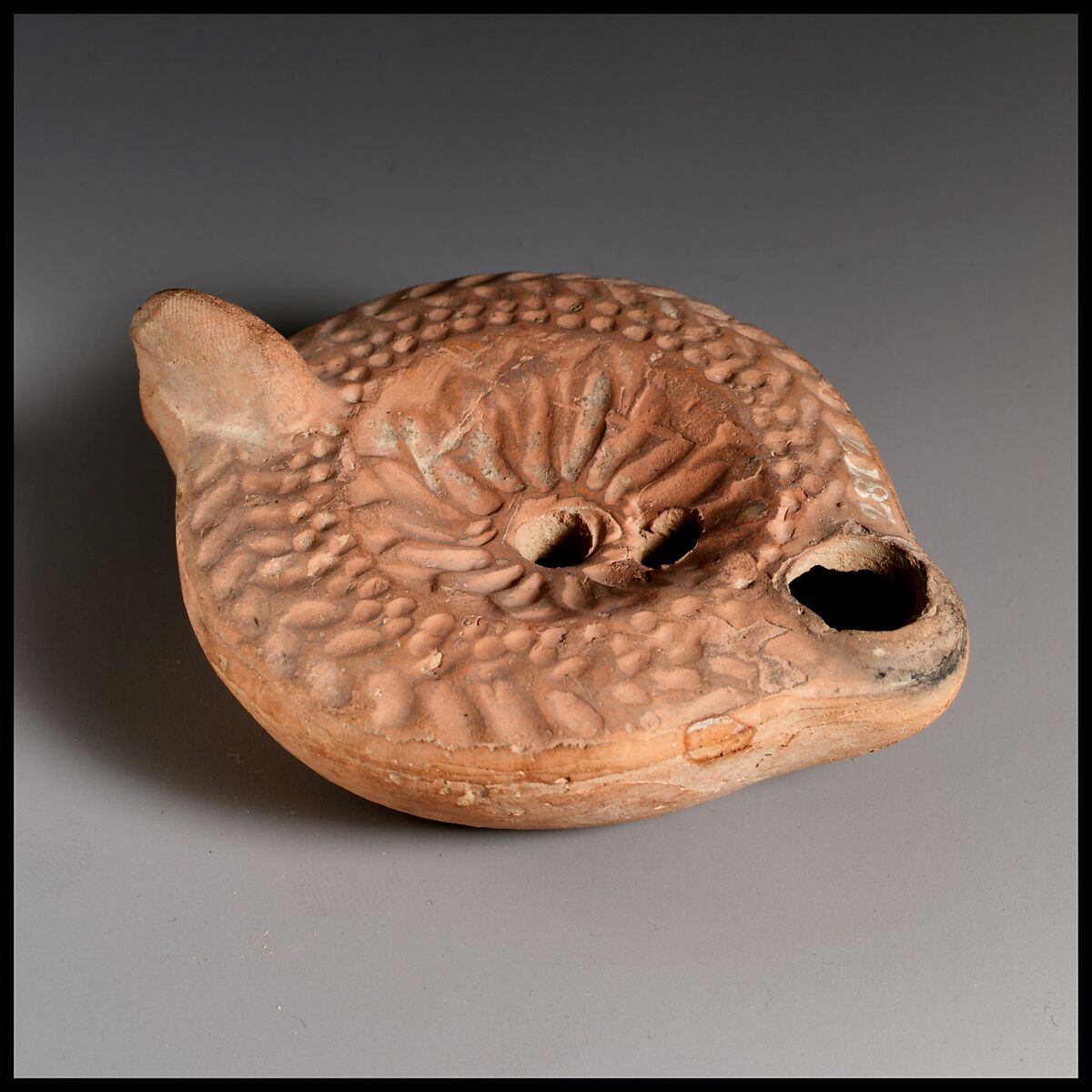 Terracotta oil lamp, Terracotta, Roman, Cypriot