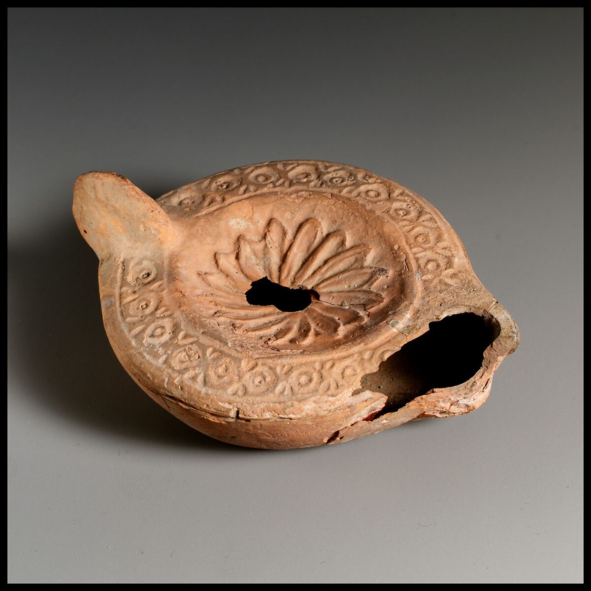 Terracotta oil lamp, Terracotta, Roman, Cypriot