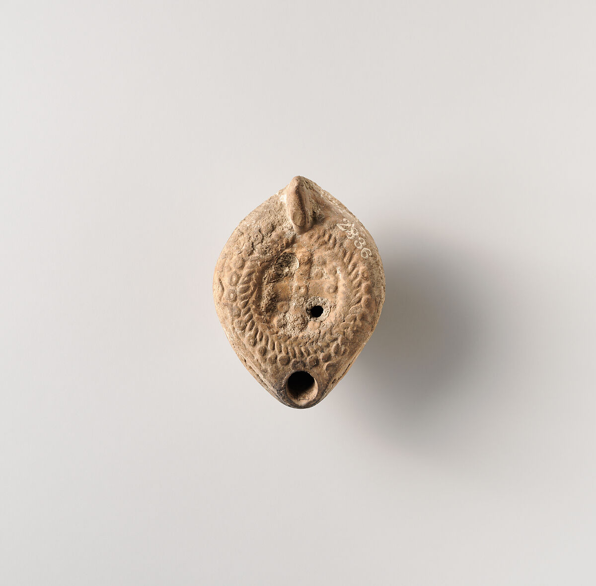 Terracotta oil lamp, Terracotta, Roman, Cypriot 