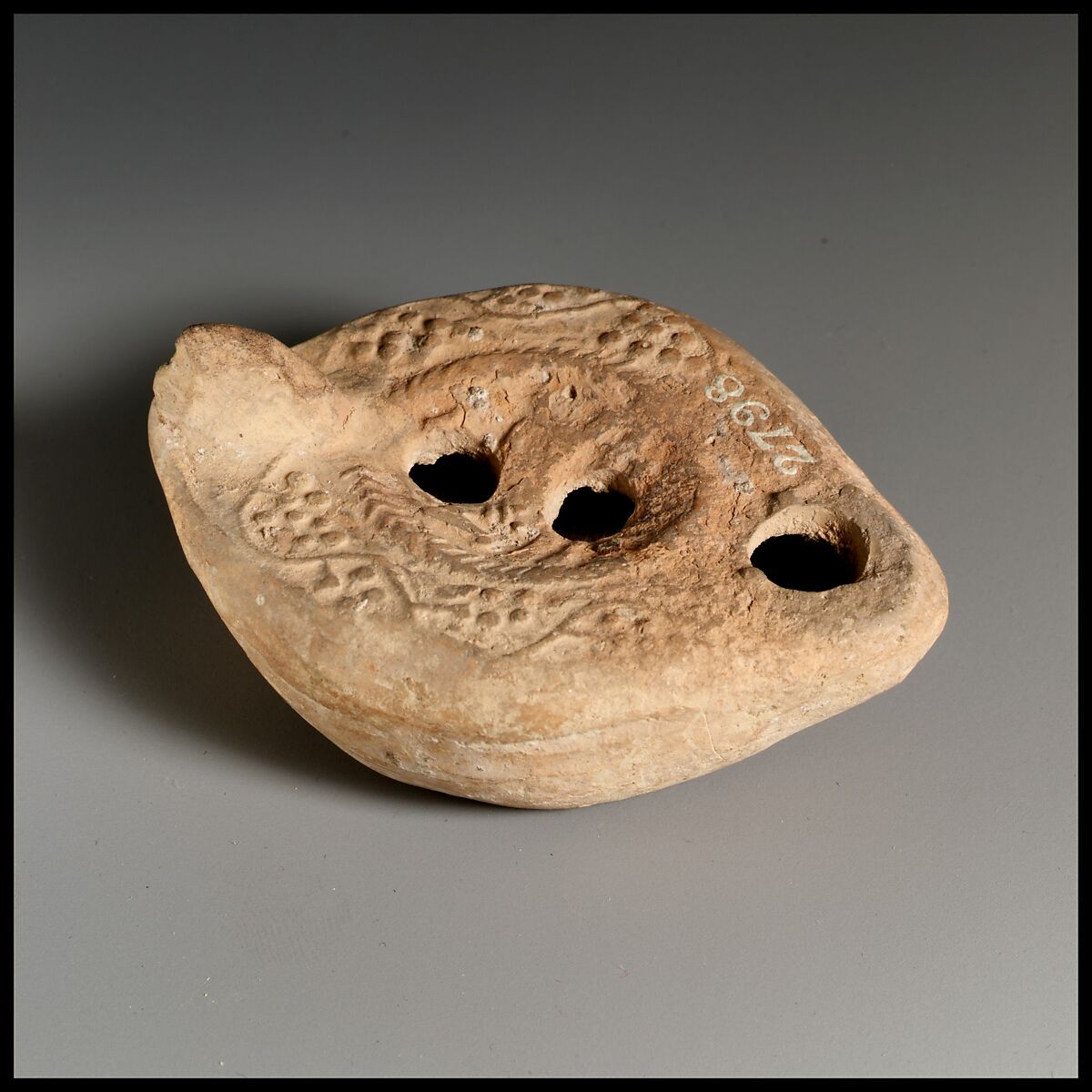 Terracotta oil lamp, Terracotta, Roman, Cypriot
